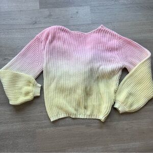 Lush Open twist back Ombre cropped sweater (M)
